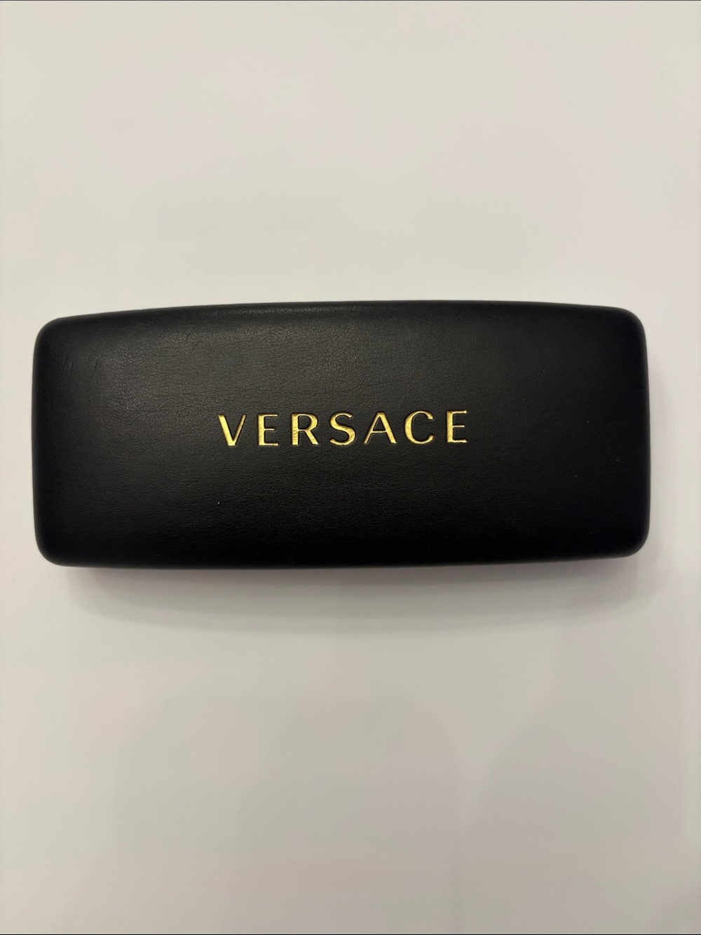 Black Eyeglass Case with Gold Logo